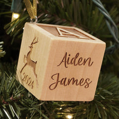 Baby Block Christmas Ornament 2024 - for boy or for girl personalized custom