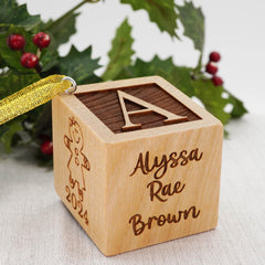 Baby Block Christmas Ornament 2024 - for boy or for girl personalized custom