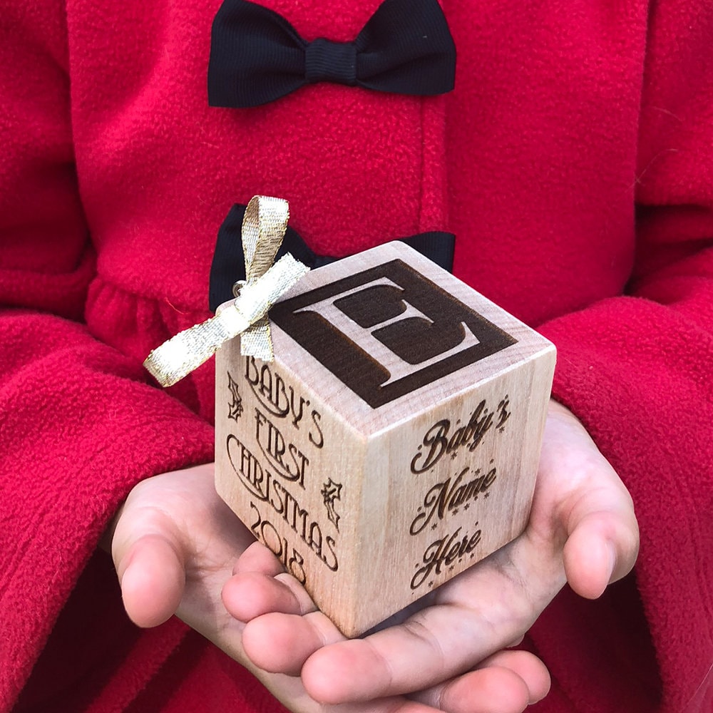 Baby Block Christmas Ornament 2025 - for boy or for girl personalized custom