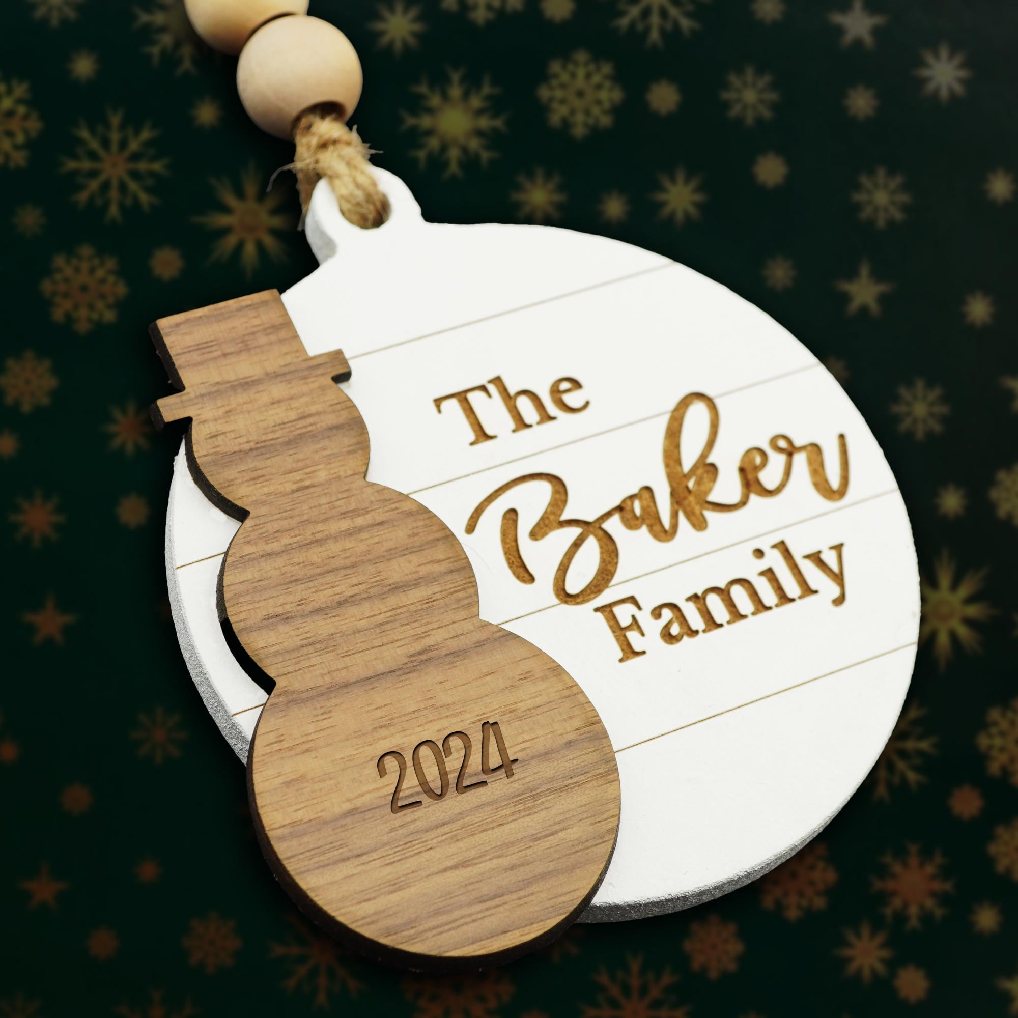 Pick-A-Shape Christmas Ornament Personalized - 2024 Custom Wood Wooden Family manger scene vintage name kids gift present decor