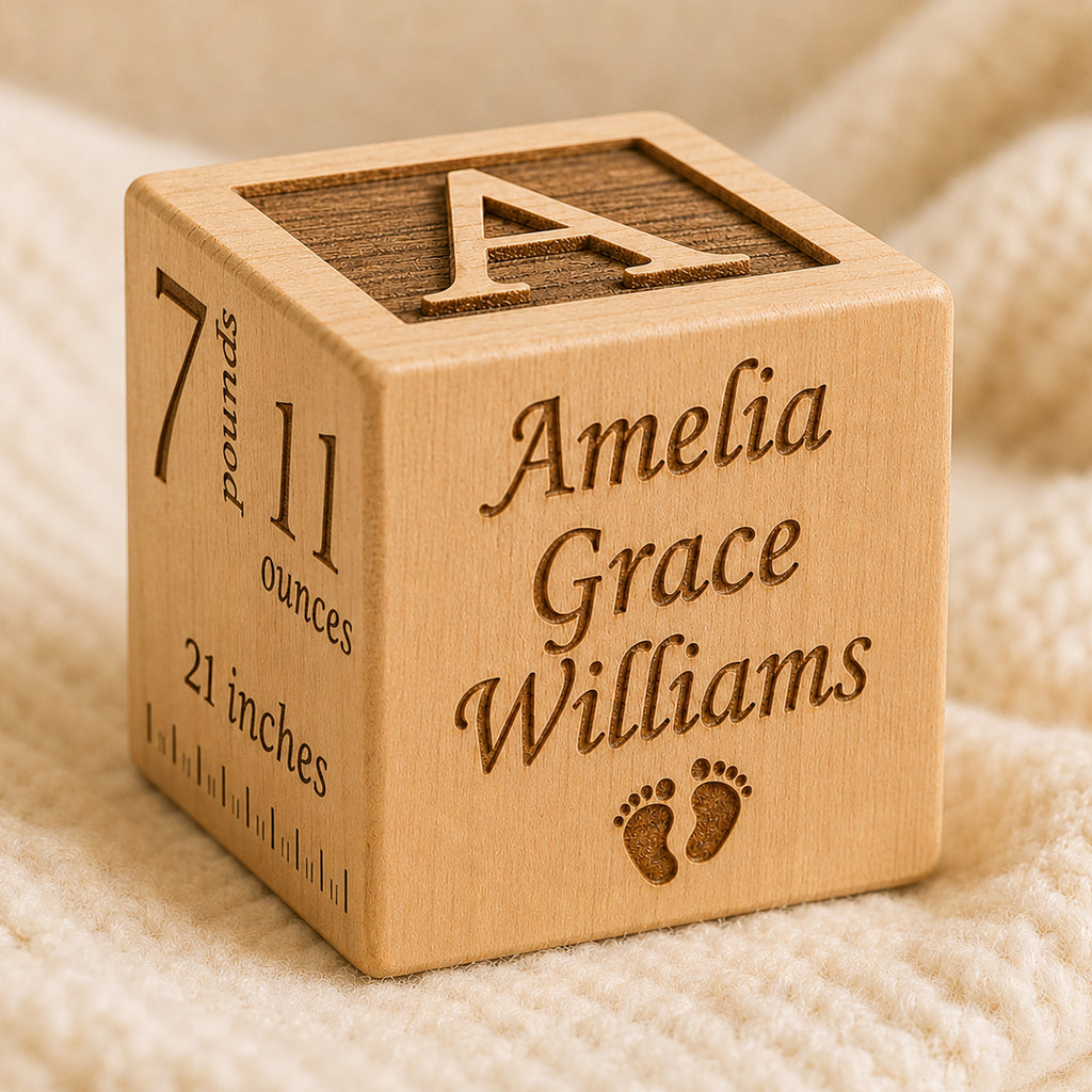 Personalized Birth Stats Baby Block