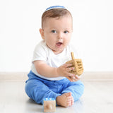 Babys First Dreidel Gift or Any Age - 1st Hanukkah Chanukkah Jewish Toy Game Wood Hebrew Dreidels