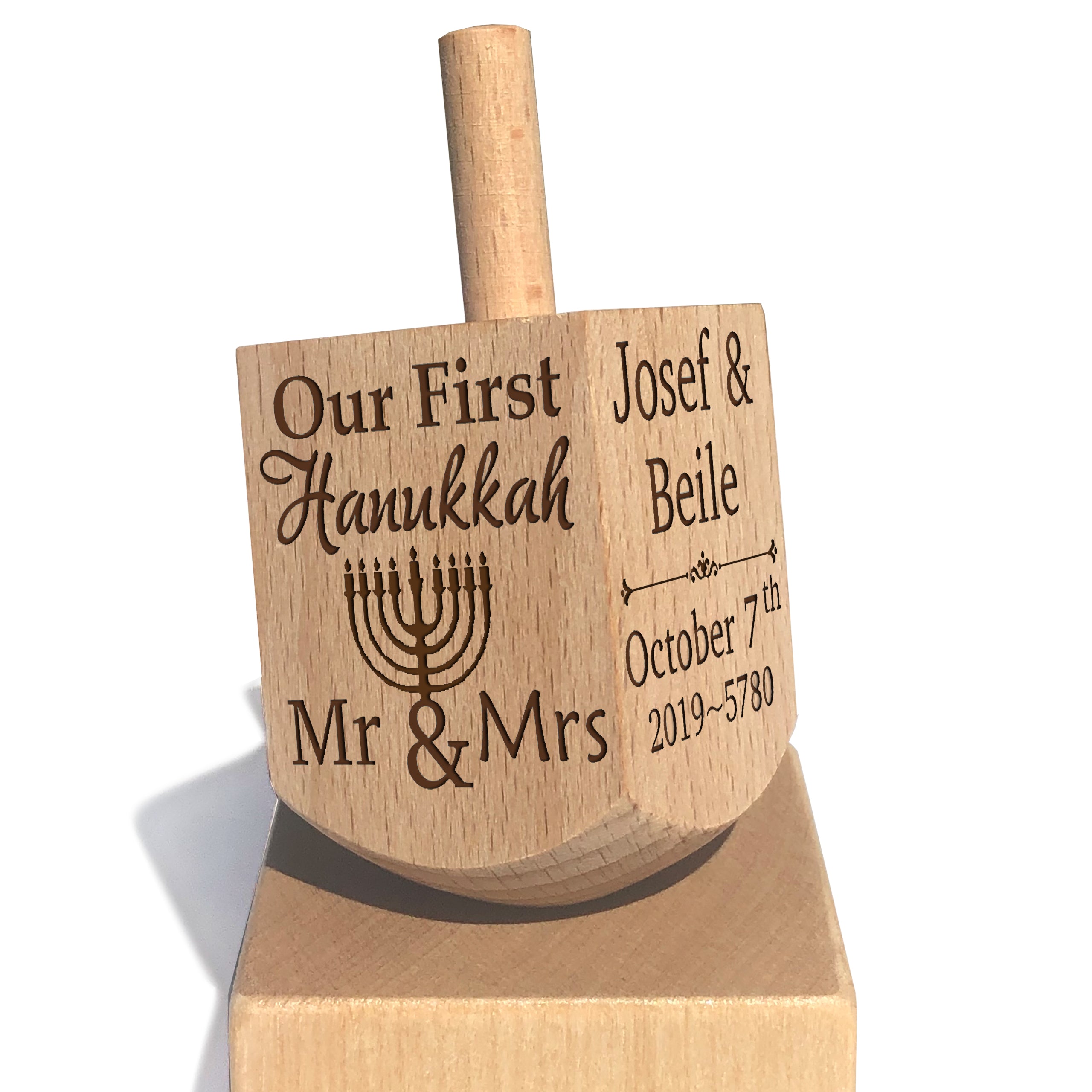 Our First Hanukkah as Mr. and Mrs. Dreidel